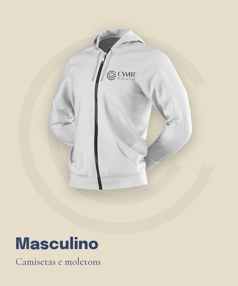 Linha masculina CWBT House: camisetas e moletons